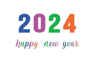 2024 multicolored bright inscription happy new year. vector
