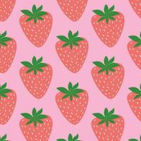 Seamless pattern with strawberries. vector