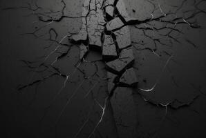 black cracked cement texture background. photo