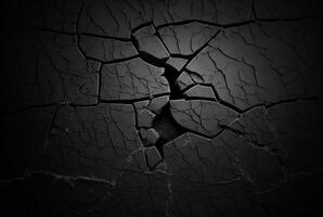 black cracked cement texture background. photo