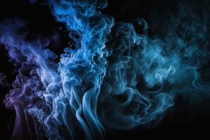 blue smoke background on dark background, photo