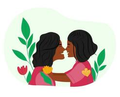 Mother and daughter. Mothers Day. National Daughters Day. Family day. vector