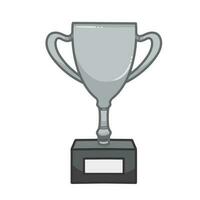 Grayscale trophy vector illustration isolated on square white background. Monochrome shades of gray simple and flat styled drawing.