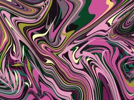 Abstract swirling oil paint liquid green and pink colored vector background isolated on horizontal background