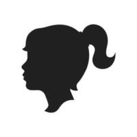 girl side face silhouette kid vector