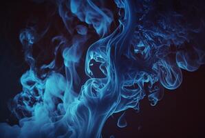 blue smoke background on dark background, photo