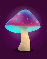 fantasy magic multicolored mushrooms narcotic and intoxicating shine luminous vector illustration isolated on background