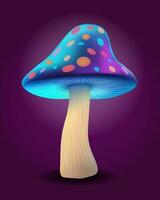 fantasy magic multicolored mushrooms narcotic and intoxicating shine luminous vector illustration isolated on background