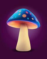 fantasy magic multicolored mushrooms narcotic and intoxicating shine luminous vector illustration isolated on background