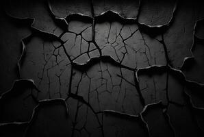 black cracked cement texture background. photo