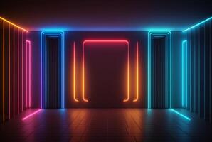 realistic background with neon light. photo