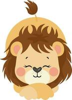 Cute happy lion isolated on white vector