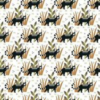 Cute Kopi Luwak with tropical leaf surface pattern vector