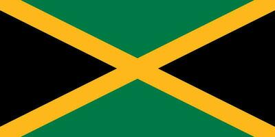 Jamaica flag, official colors and proportion. Vector illustration.