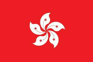 Hong Kong flag, official colors and proportion. Vector illustration.