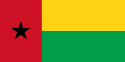 Guinea Bissau flag, official colors and proportion. Vector illustration.