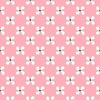 white flowers seamless pink background vector