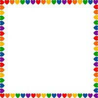 Colorful heart square frame vector