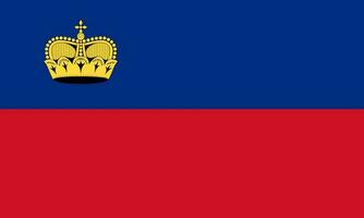 Liechtenstein flag, official colors and proportion. Vector illustration.