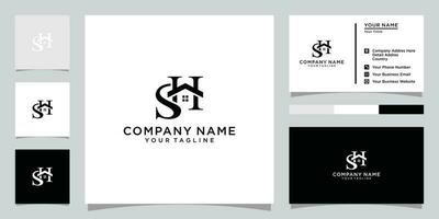 SH or HS Initial letter logo design monogram. vector