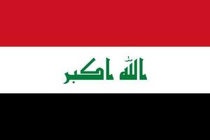 bandera de irak, colores oficiales y proporción. ilustración vectorial vector