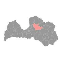 Cesis district map, administrative division of Latvia. Vector illustration.