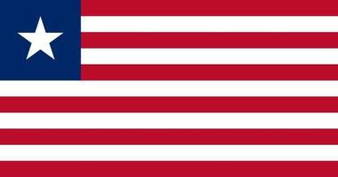 Liberia flag, official colors and proportion. Vector illustration.