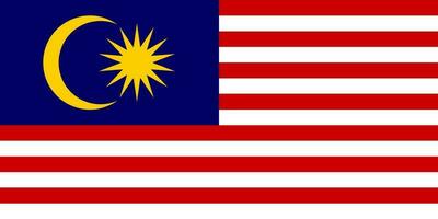 Malaysia flag, official colors and proportion. Vector illustration.