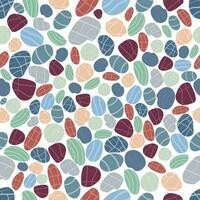 Beach pebbles vector seamless pattern.