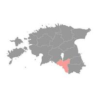 valga condado mapa, el estado administrativo subdivisión de Estonia. vector ilustración.