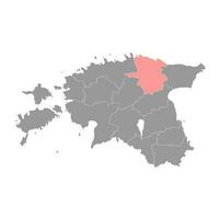 laane viru condado mapa, el estado administrativo subdivisión de Estonia. vector ilustración.