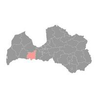 Dobele district map, administrative division of Latvia. Vector illustration.