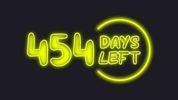 454 day left neon light animated video