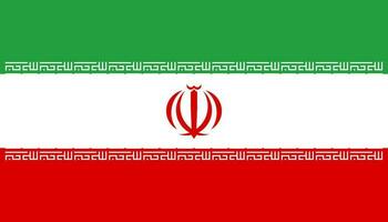 Iran flag, official colors and proportion. Vector illustration.