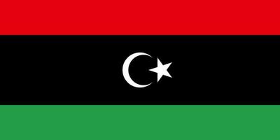 Libya flag, official colors and proportion. Vector illustration.