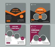 Real estate or Home property sale  social media post and web banner template. vector