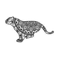 Vector animal mandala coloring page for adult