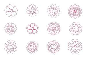 Icon set of flower. Editable vector pictograms isolated on a white background. Trendy outline symbols for mobile apps and website design. Premium pack of icons in trendy line style. Vector