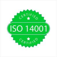 ISO 14001 Certified Green Color Badge Stamp Isolated Vector