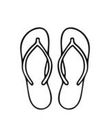 Doodle of flip-flops isolated on white background. Hand drawn vector illustration of beach shoes.
