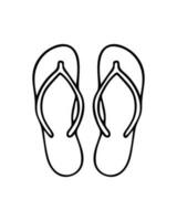 Doodle of flip-flops isolated on white background. Hand drawn vector illustration of beach shoes.