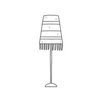 Lamp in hand drawn doodle style. Vector illustration isolated on white. Coloring page.