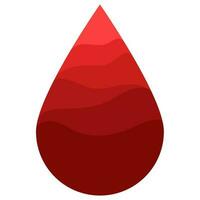 The contour of the big drop is made of layers and shades of red. From dark to light, filling the heart with blood. An element on a white background. The concept of the Hemophilia Day. Symbol of help vector