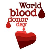 Vector background of the World Blood Donor Day. Information poster with an incomplete heart of layers. June 14th. The concept of the Hemophilia Day. A big heart is a symbol of help and tenderness