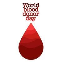 Vector background of the World Blood Donor Day. Informational poster with a red drop of shades. June 14th. The concept of hemophilia Day A large drop of blood is a symbol of help and layers of filling