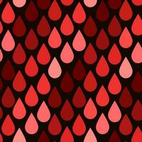 el modelo para el mundo sangre donante día, hemofilia día. sin costura modelo con gotas de sangre, pequeño gotas de diferente sombras de rojo en un oscuro antecedentes. color transición. impresión en papel vector