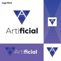 Modern abstract artificial minimalist logo design template vector