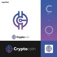 Modern minimalist abstract crypto logo design vector