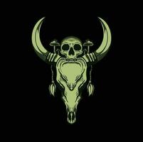 Cow Skull with psychedelic style vector