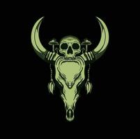 Cow Skull with psychedelic style vector